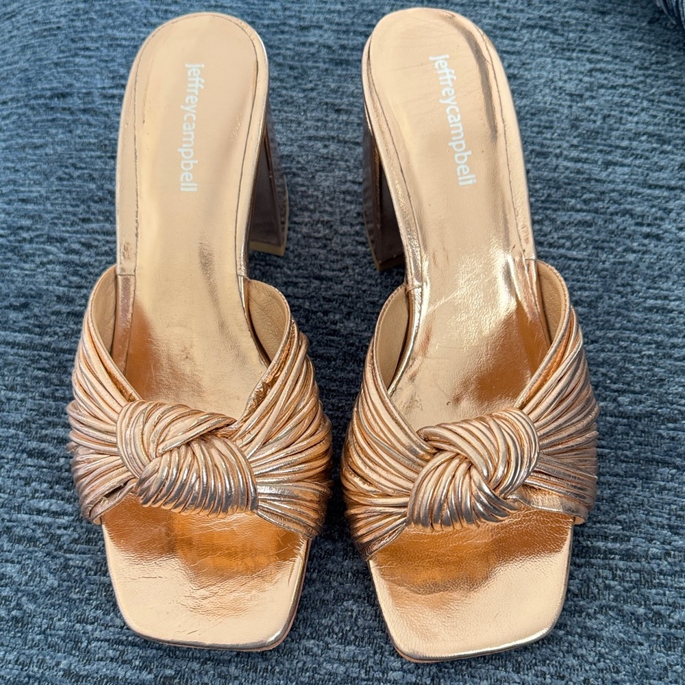 Jeffrey Campbell Metallic Bronze Mules - Picture 2 of 5